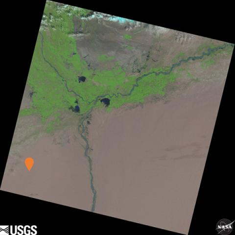 Landsat 8 LandsatLook image Path 146 Row 32 Acquired 05 Sep 2020 with ROI indicated