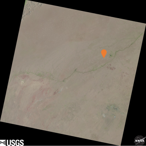 Landsat 8 LandsatLook image Path 150 Row 41 Acquired 29 Jun 2020 with ROI indicated